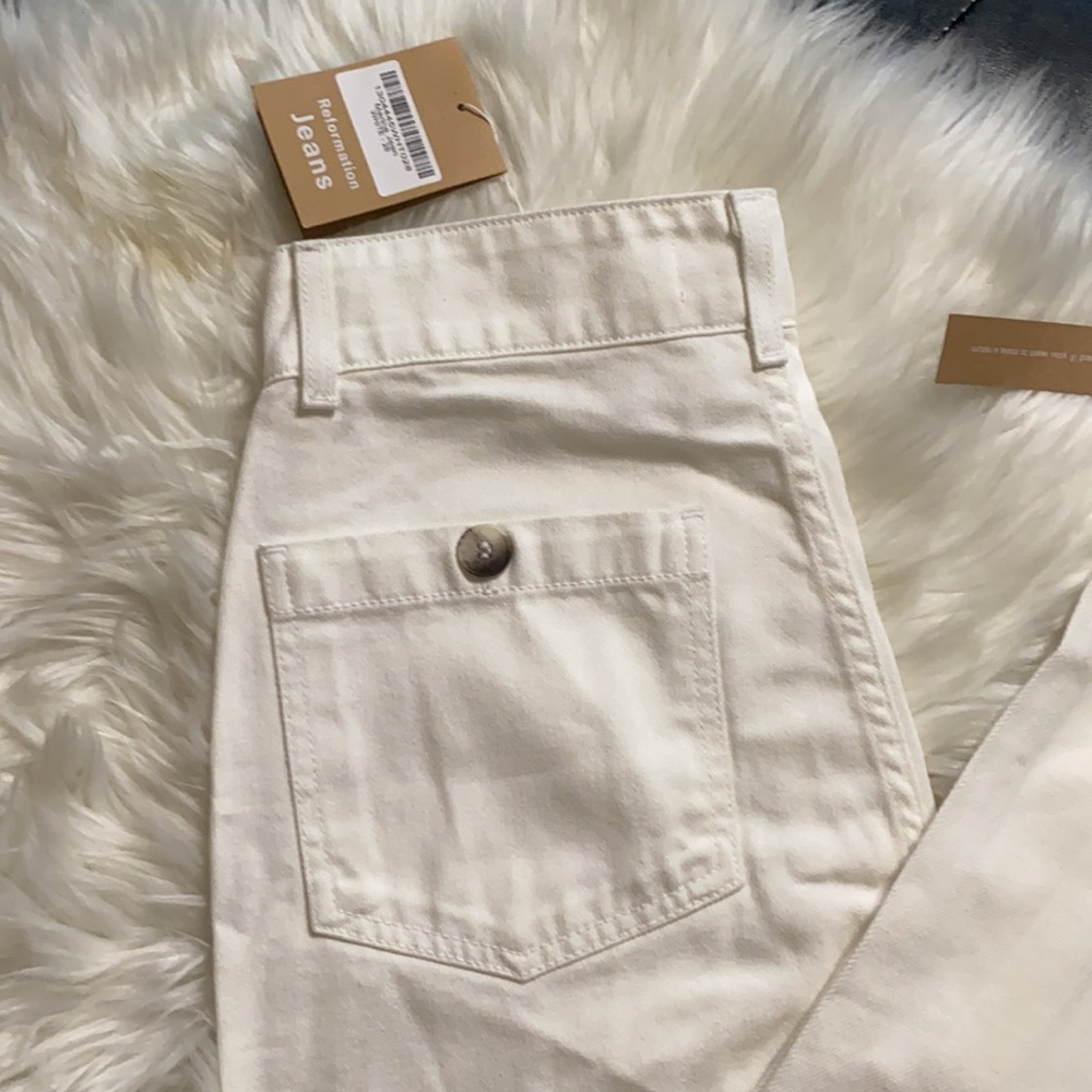 Reformation High-Rise Wide-Leg Jeans in Off-White - Picture 8 of 12